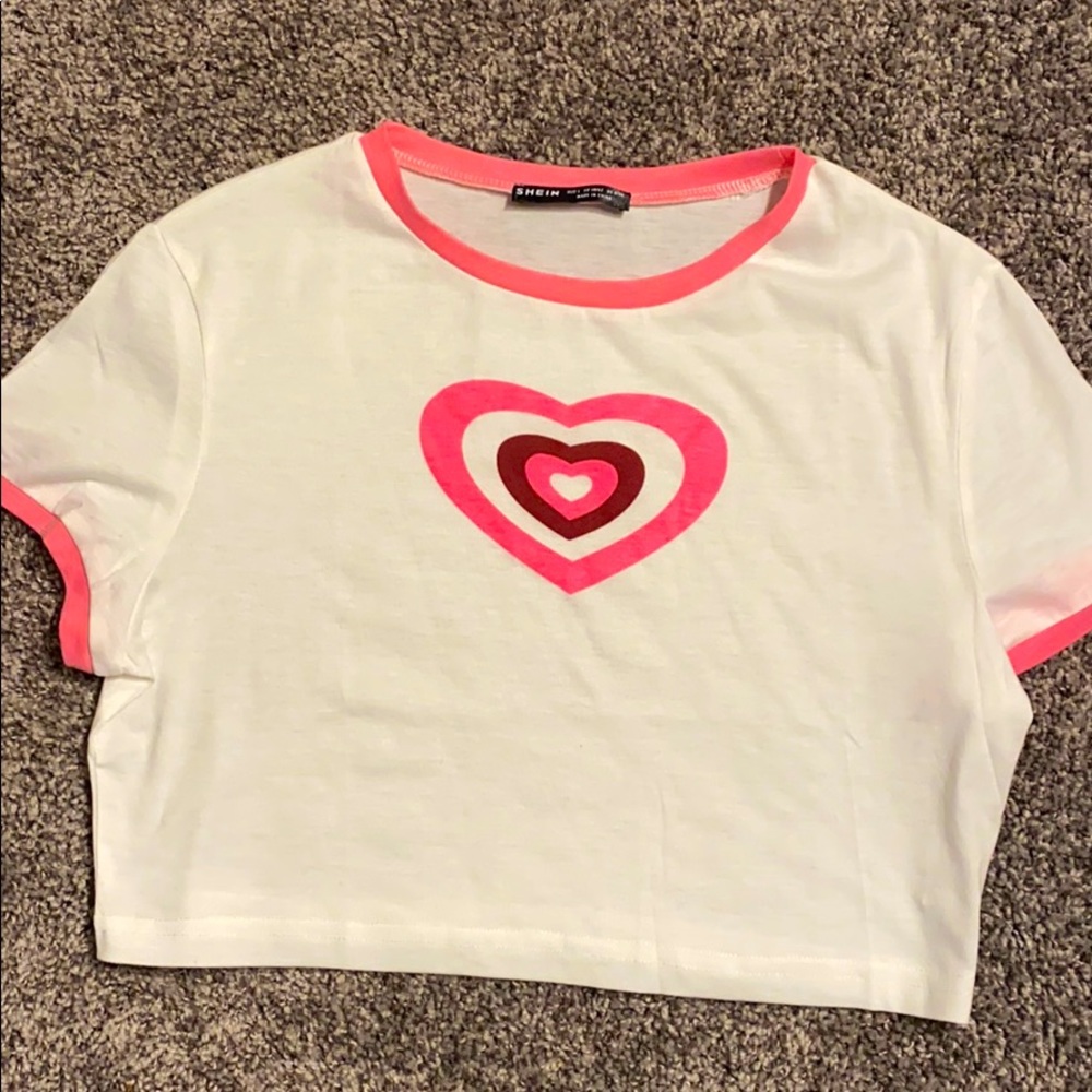 A graphic cropped T-shirt